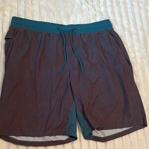 lululemon athletica Men's Teal and Brown Athletic Shorts